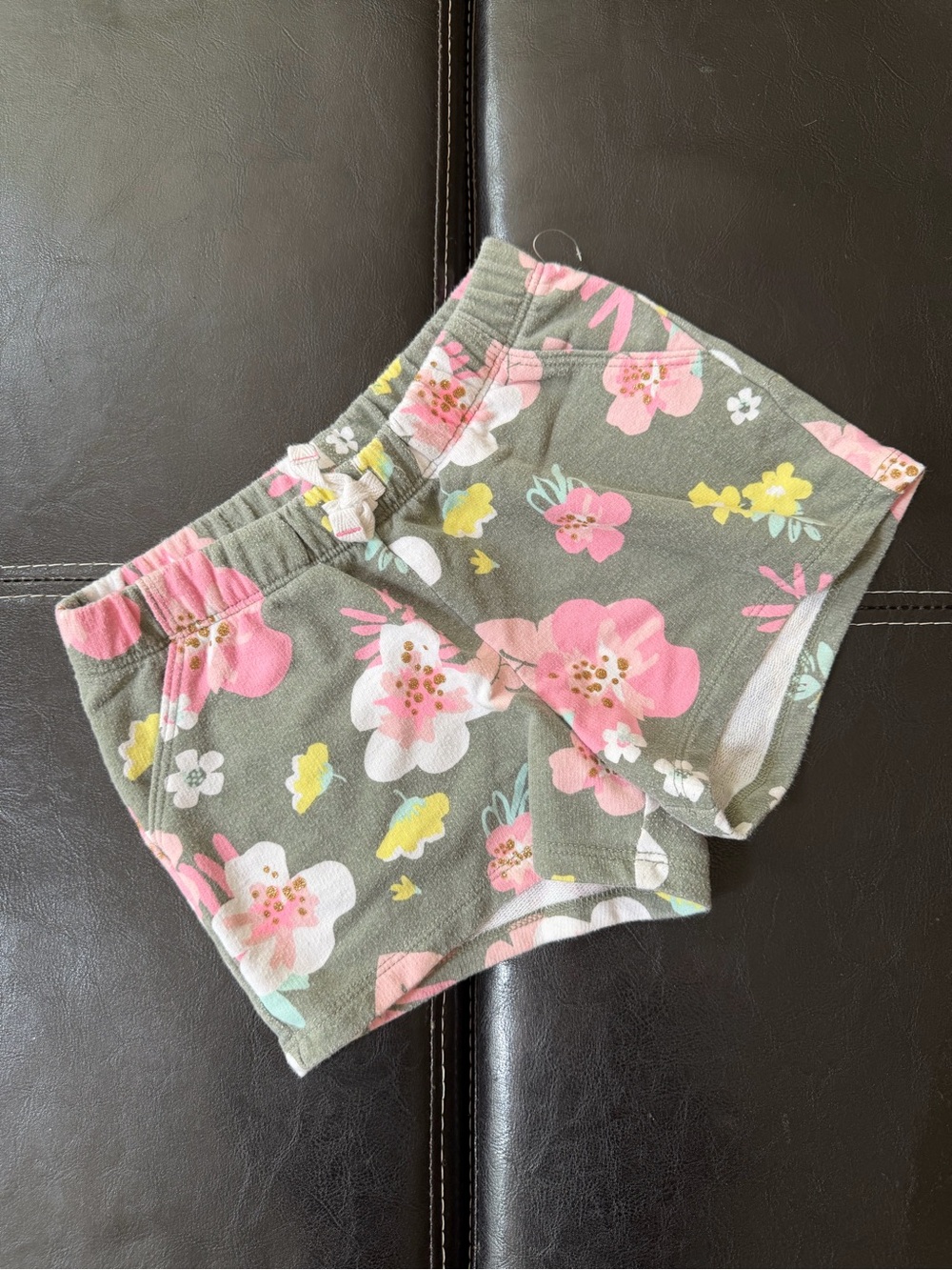 Jumping Beans - Gray Floral Shorts with Pink & Yellow Flowers